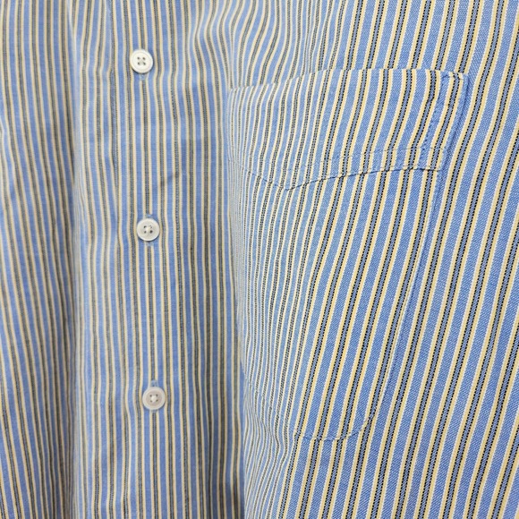 Alan Flusser Large Button Down Long Sleeve Shirt Blue Multicolor Striped - Picture 6 of 9